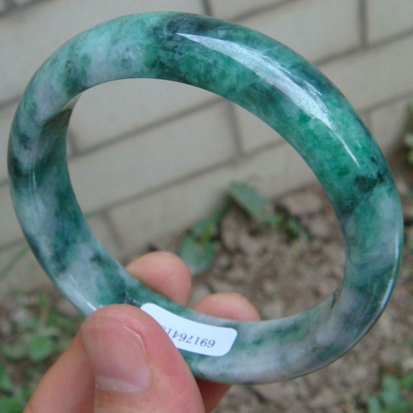 Certified Grade A Natural Type Untreated Light Green Jadeite Jade Bangle 56MM - Picture 3 of 9